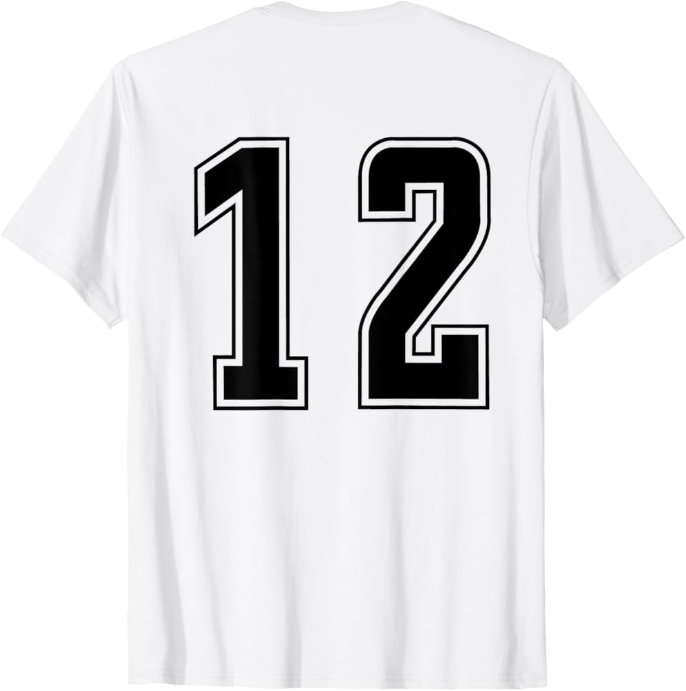 Amazon | 背番号 12 チーム短大スポーツ背番号付きユニフォーム T